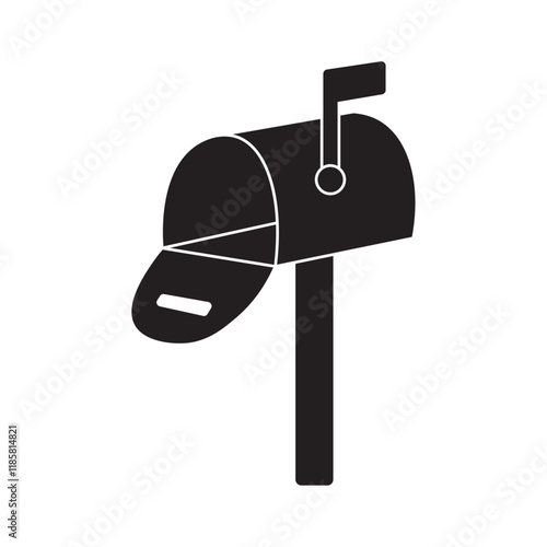 flat icon vector illustration of post box