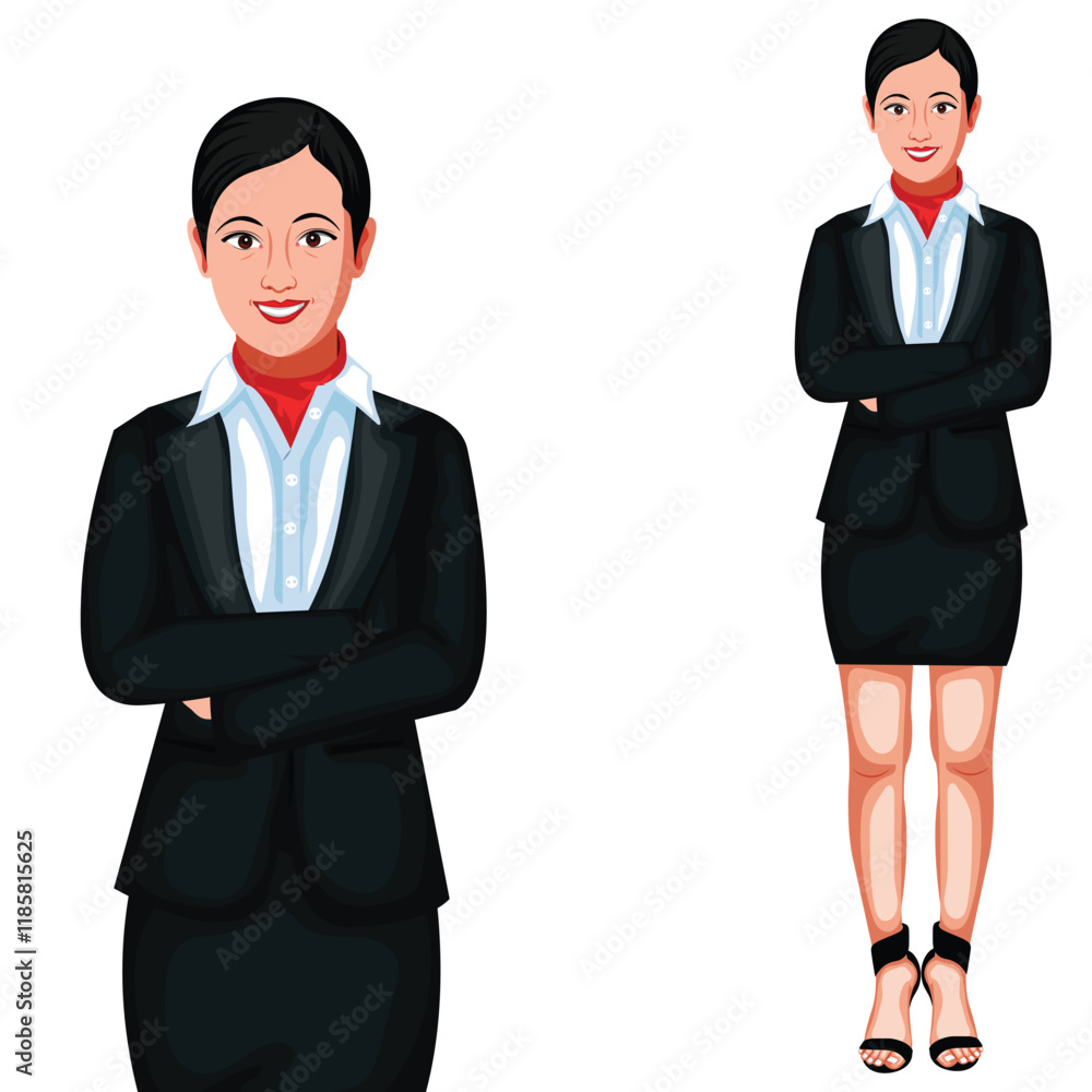Indian Air Hostess Cartoon Character Vector Illustration (Royalty free) Indian Air Hostess Cartoon Character Vector Illustration (Royalty free)