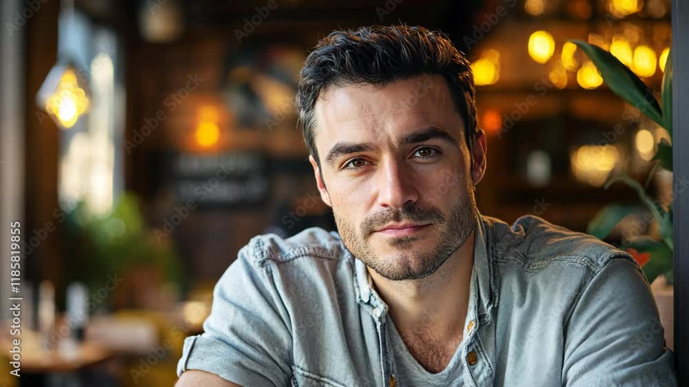handsome man sitting at local bar, relax luxurious vibes handsome man sitting at local bar, relax luxurious vibes