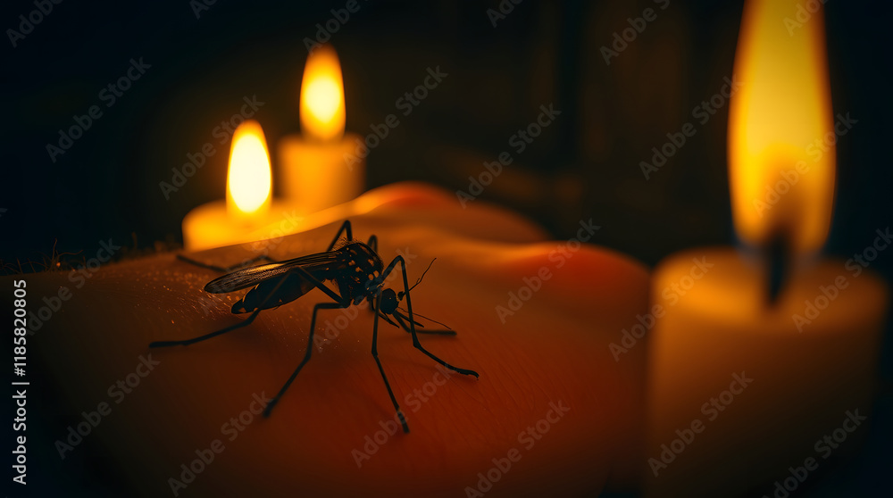 burning candle in the dark . generative AI
