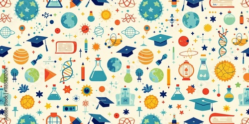 Science Icons Seamless Background