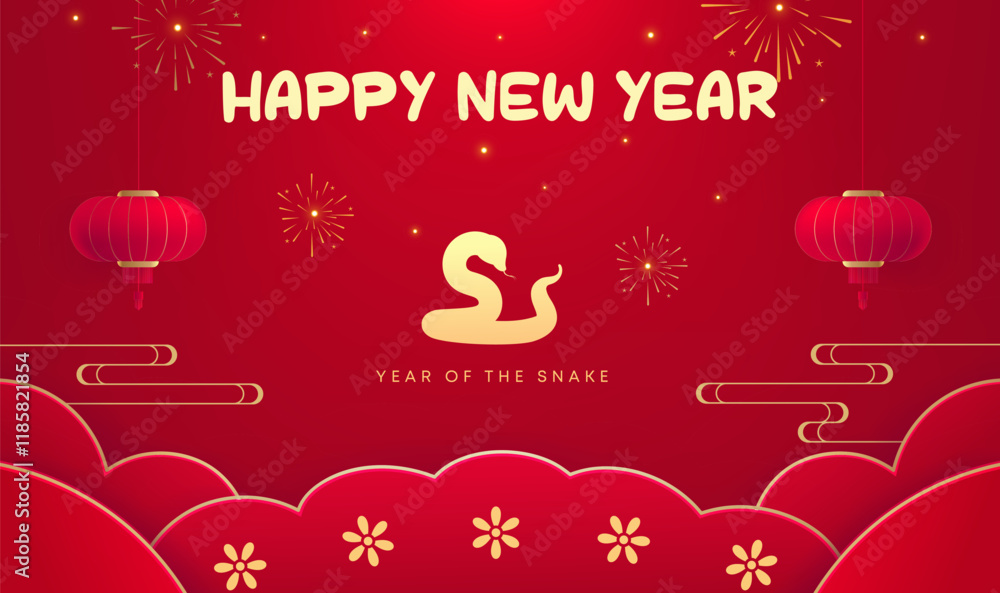 Naklejka premium Spring Festival background design to celebrate the Spring Festival red background