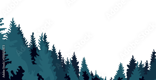 coniferous forest vector. Fir trees forest vector. eps 10