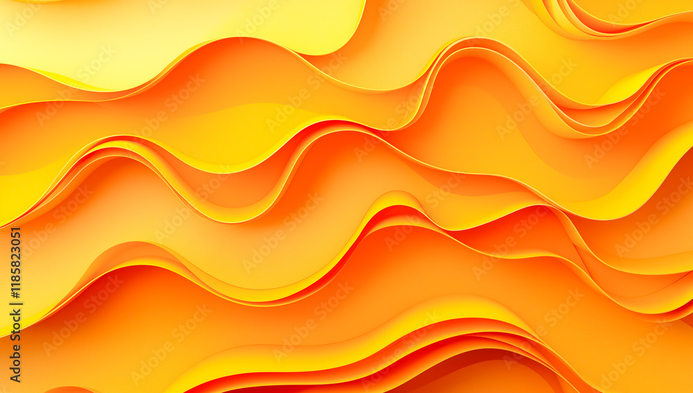 Abstract composition of layered yellow curves Abstract composition of layered yellow curves