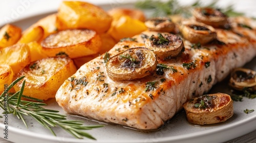 Wallpaper Mural Grilled Salmon with Roasted Garlic and Potatoes: A Delicious and Healthy Meal Torontodigital.ca