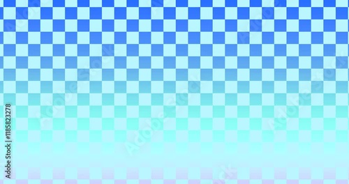 This colorful design features a bold blue checkerboard pattern. The alternating squares create depth and a playful tone, perfect for artistic projects or decor.