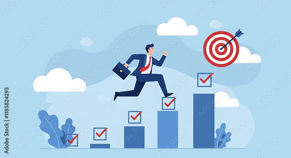 person with success. Vector illustration flat style person with success. Vector illustration flat style