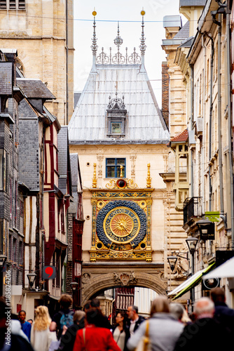 Rouen, France - The Great clock (Le Gros-Horloge) photo