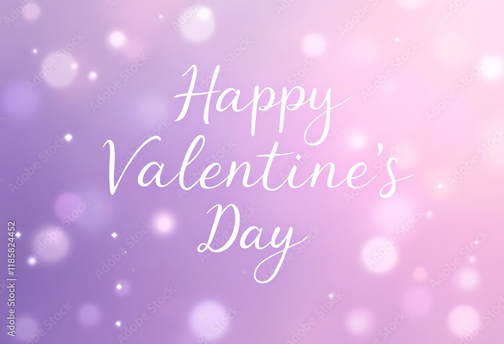 Romantic Valentine's Day Greeting: Soft Purple Bokeh Background Romantic Valentine's Day Greeting: Soft Purple Bokeh Background