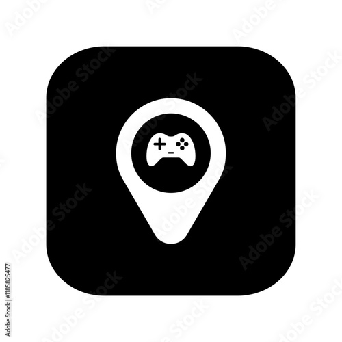 arcade game center location icon or arcade game center location symbol isolated on transparent background