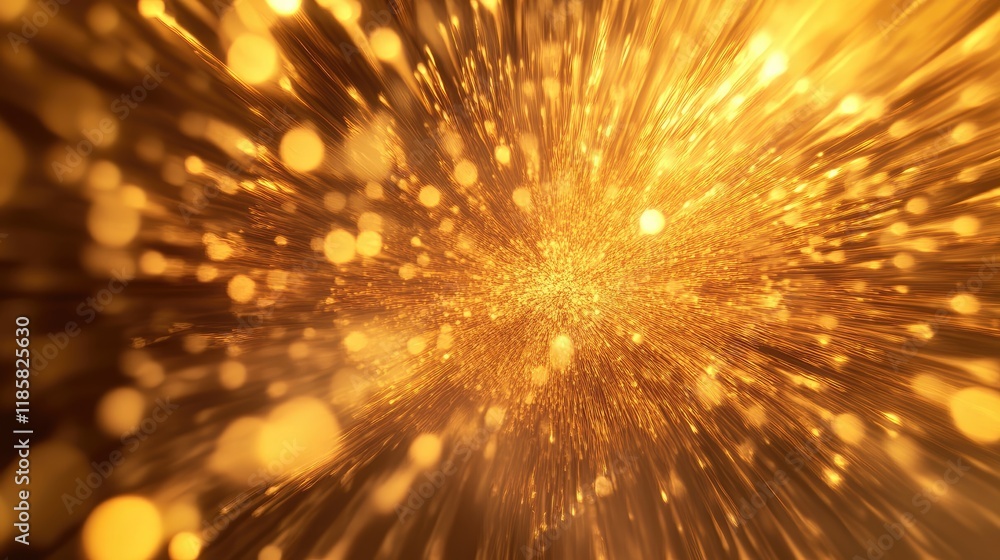 Obraz premium Golden Fireworks Burst with Blurred Background for Chinese New Year Computer Wallpaper.
