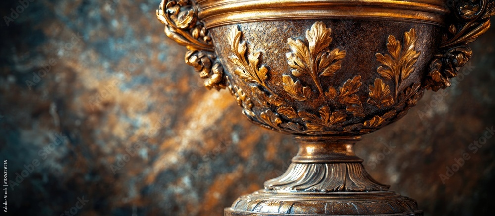 Ornate Antique Golden Urn Close-Up Ornate Antique Golden Urn Close-Up