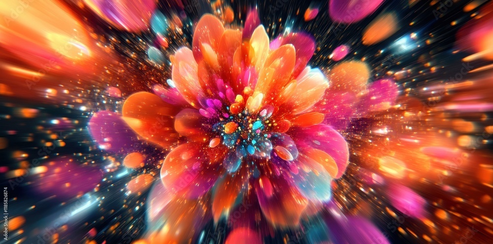 Abstract Colorful Flower Explosion Artistic Design Abstract Colorful Flower Explosion Artistic Design