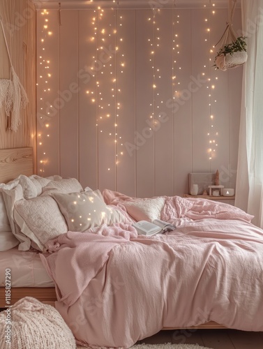 Pink Bedroom Decorated With...