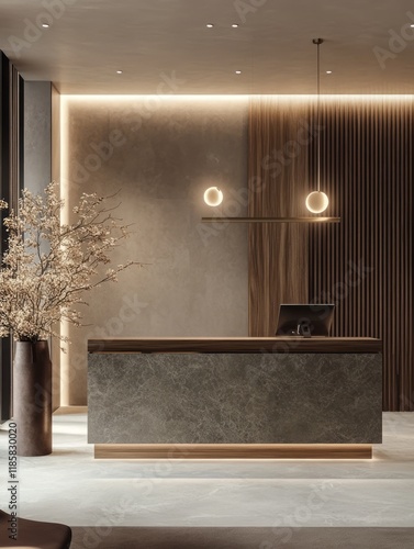 Modern minimalist hotel rec...