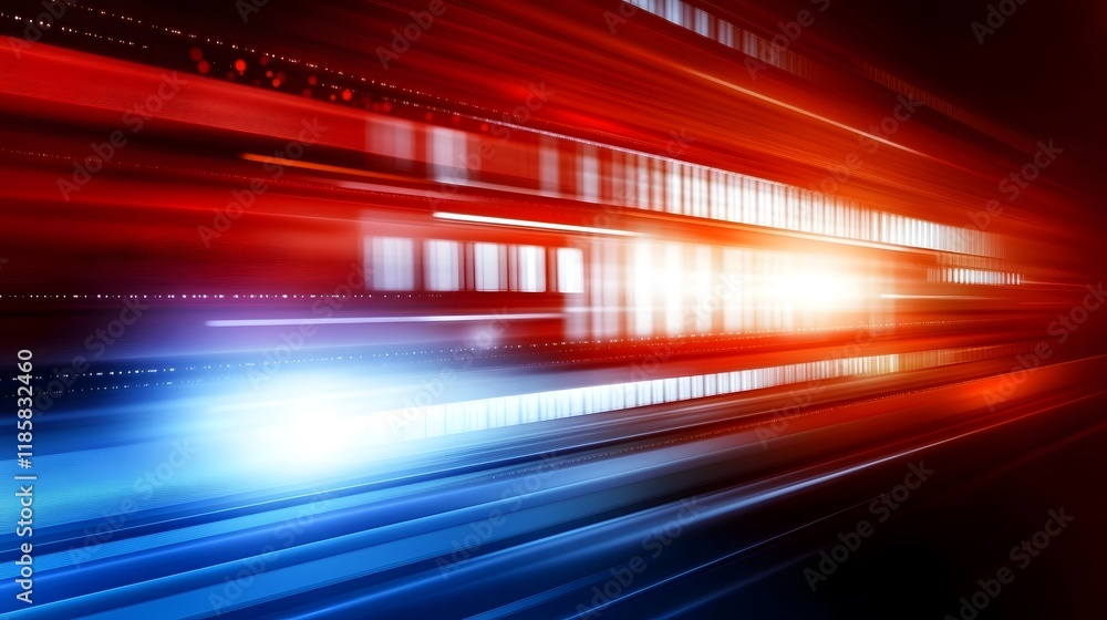 Abstract Red Blue Light Streaks  Motion Blur Background