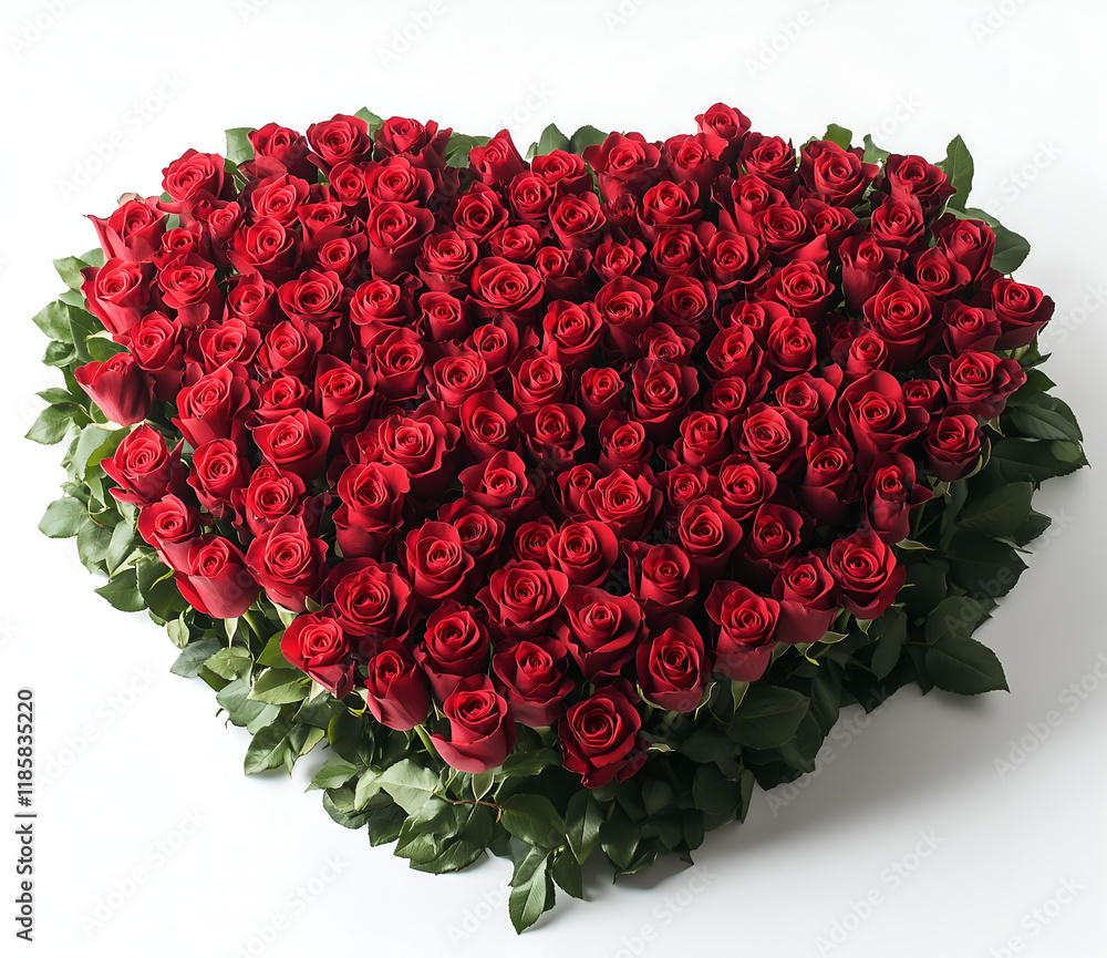 heart-shaped arrangement of red roses on a white background heart-shaped arrangement of red roses on a white background