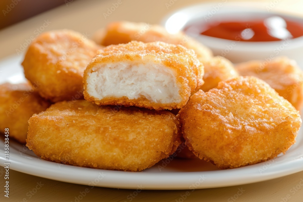 Crispy and golden fried chicken nuggets Crispy and golden fried chicken nuggets