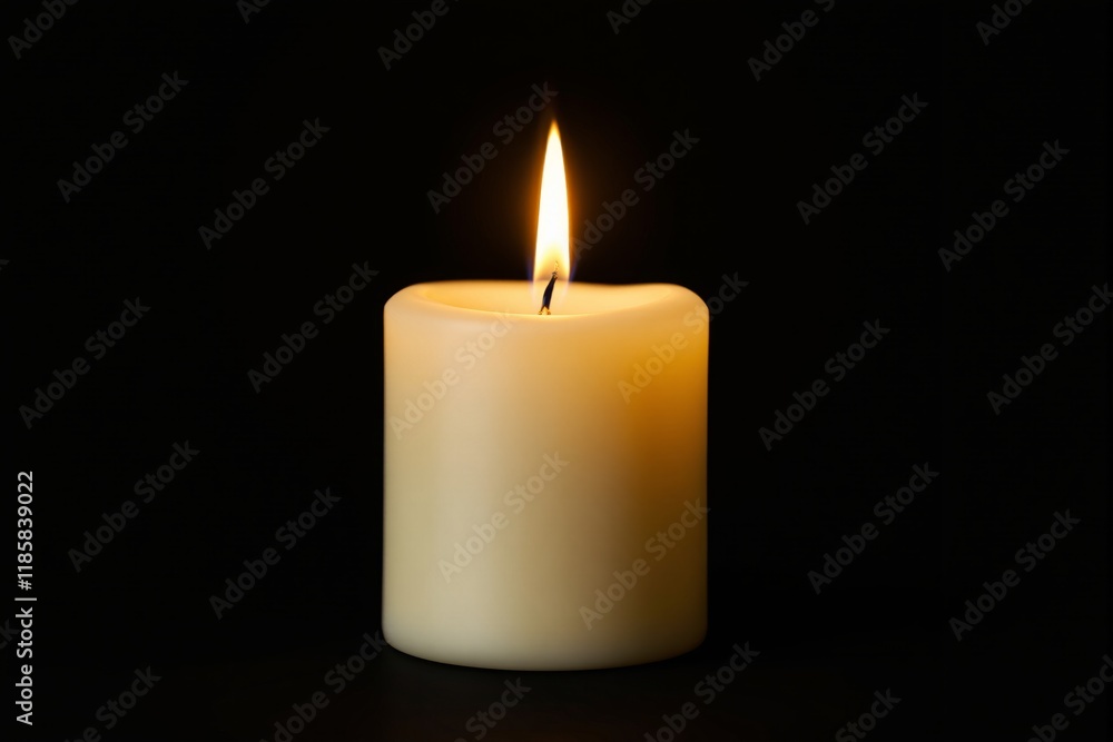 A single lit candle with a warm glow, set against a dark background, symbolizing calmness, meditation, remembrance, and serenity. Ai generative A single lit candle with a warm glow, set against a dark background, symbolizing calmness, meditation, remembrance, and serenity. Ai generative