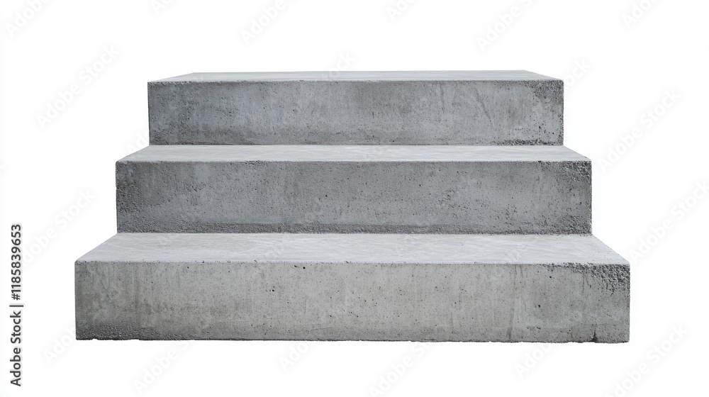 Minimalist Concrete Steps Isolated on White Background Showcasing Modern Architectural Design and Industrial Aesthetic Minimalist Concrete Steps Isolated on White Background Showcasing Modern Architectural Design and Industrial Aesthetic