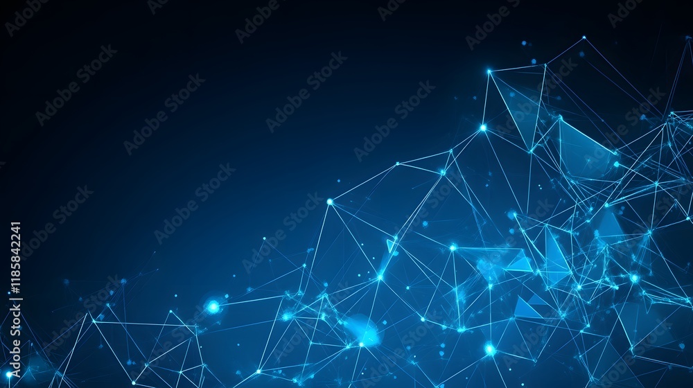 Abstract Blue Network Connection Digital Technology Background Abstract Blue Network Connection Digital Technology Background