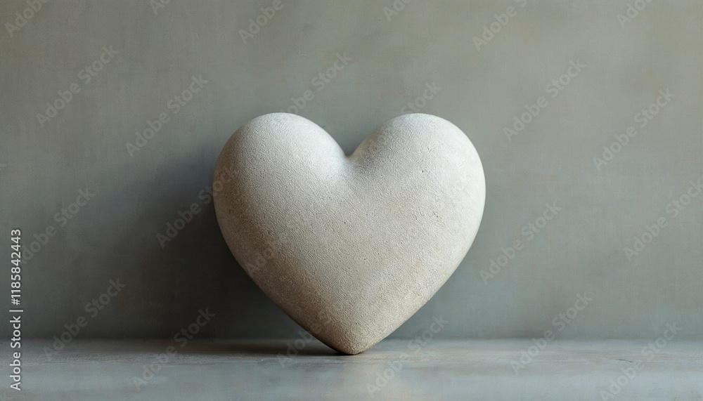 Obraz premium Stone Heart on Grey Background