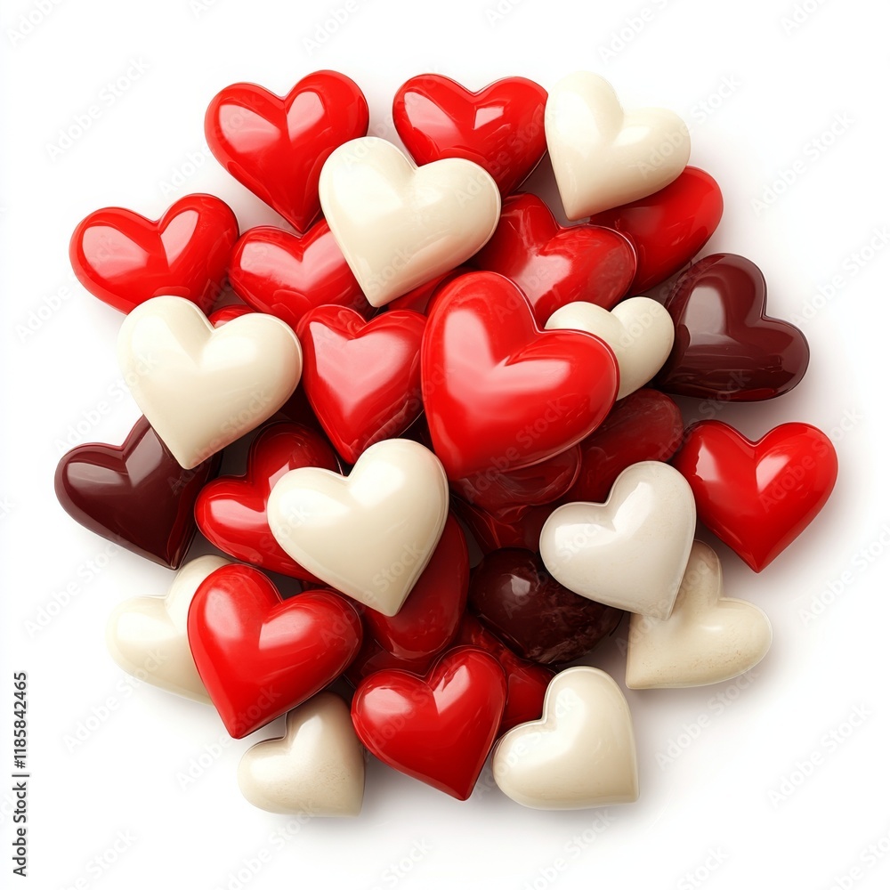 Fototapeta premium Hearts isolated on white background