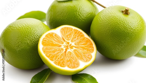  Sweet Lime or Citrus Limetta isolated with white background generated by Ai	
 photo