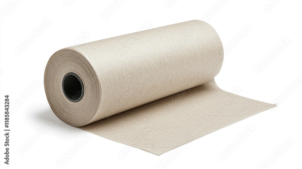 Large Roll of Brown Kraft Paper Isolated on White Background for Packaging and Crafting Projects Large Roll of Brown Kraft Paper Isolated on White Background for Packaging and Crafting Projects
