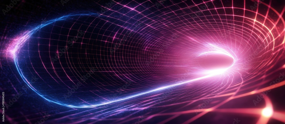 Abstract Digital Tunnel: A Journey Through Neon Lights and Grids Abstract Digital Tunnel: A Journey Through Neon Lights and Grids