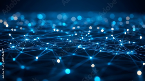 Global Network Connection  Abstract Blue Digital Technology Background