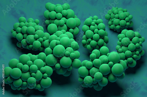 Medical Super Absorbent Polymers cluster (SAP) - 3d illustration isometric view photo