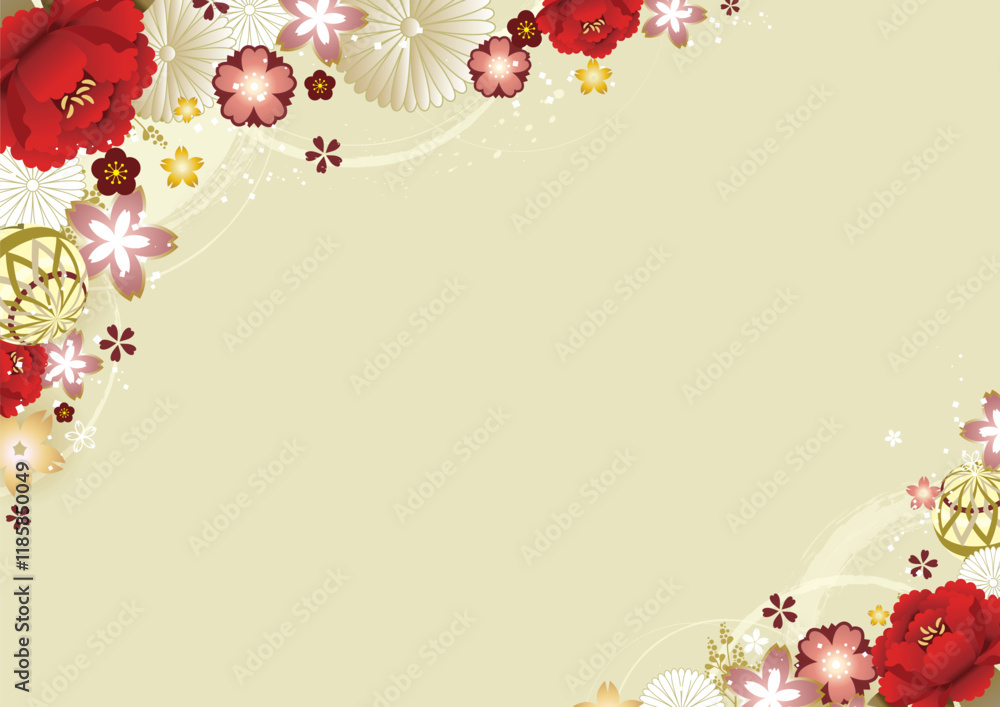 Naklejka premium 和風デザインの美しい背景