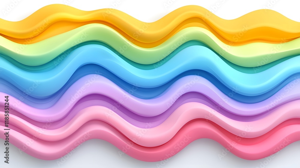 Colorful Abstract Wavy Background Pastel Rainbow Curves Colorful Abstract Wavy Background Pastel Rainbow Curves