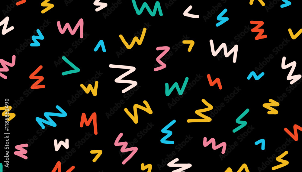 Colorful hand drawn geometric pattern doodle abstract background. Vector illustration Colorful hand drawn geometric pattern doodle abstract background. Vector illustration
