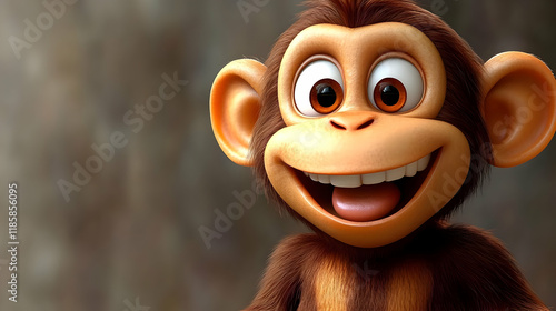 Happy Monkey Smiles and Shows Tongue Cheerfully photo