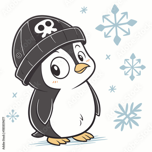 penguin with christmas hat