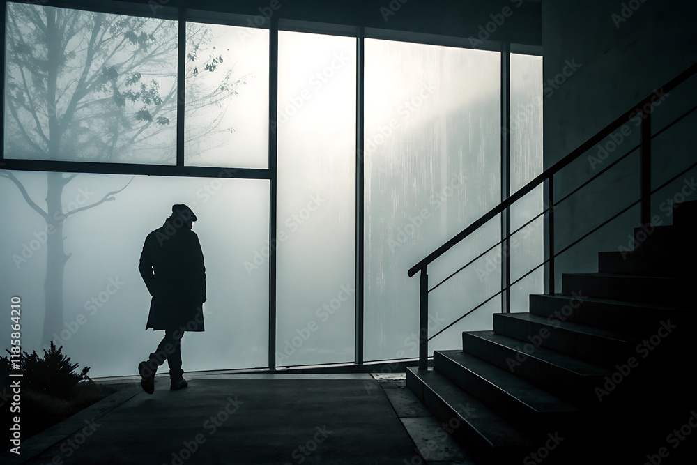 Fototapeta premium Mysterious silhouette for zombie awareness month global theme.