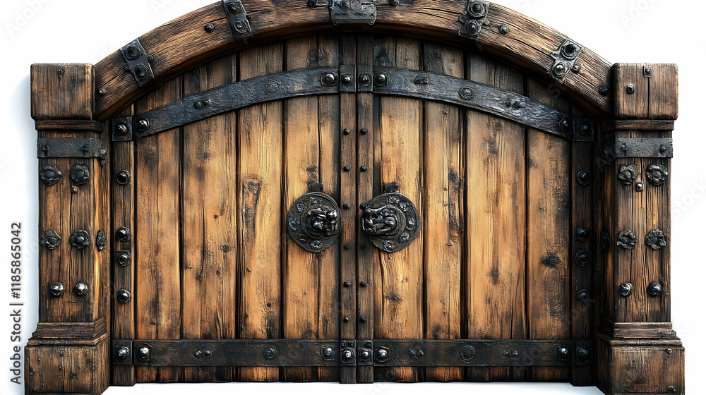 Fototapeta premium Old Wooden Door Opens into Mystery and Intrigue