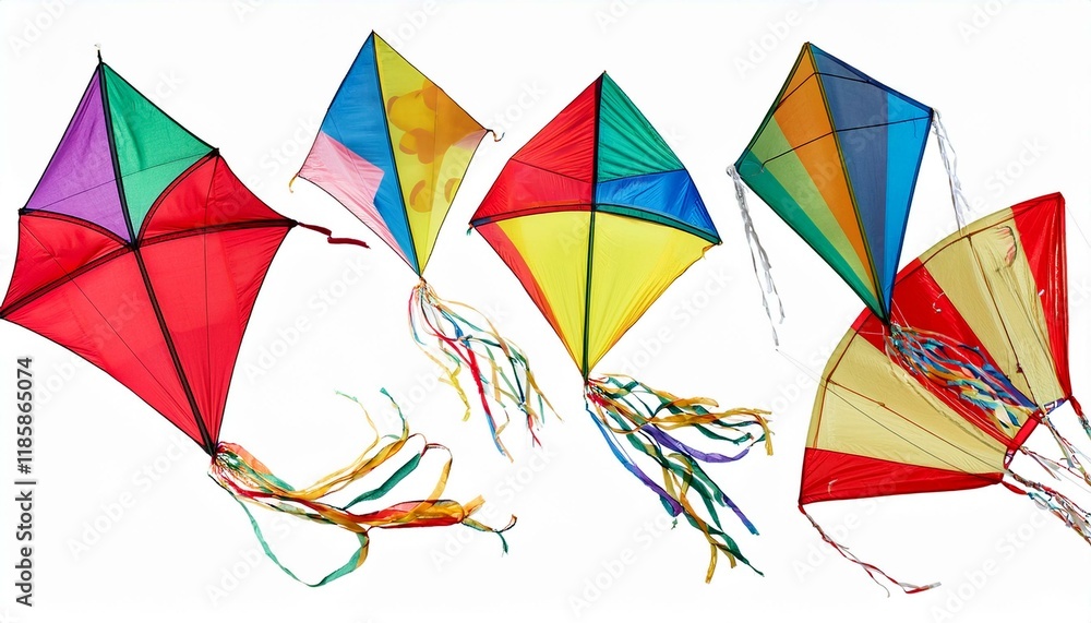 Flying High: A Set of Beautiful, Brightly Colored Kites Flying High: A Set of Beautiful, Brightly Colored Kites