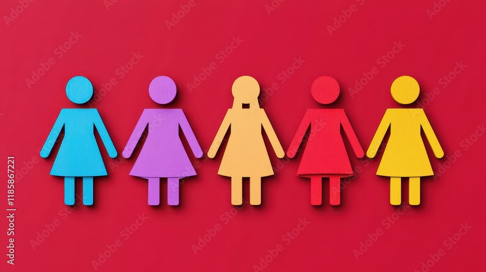 join us paper concept. Colorful paper figures representing friendship against a vibrant red background. join us paper concept. Colorful paper figures representing friendship against a vibrant red background.