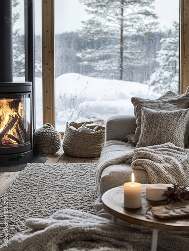 Cozy Winter Cabin Interior ...