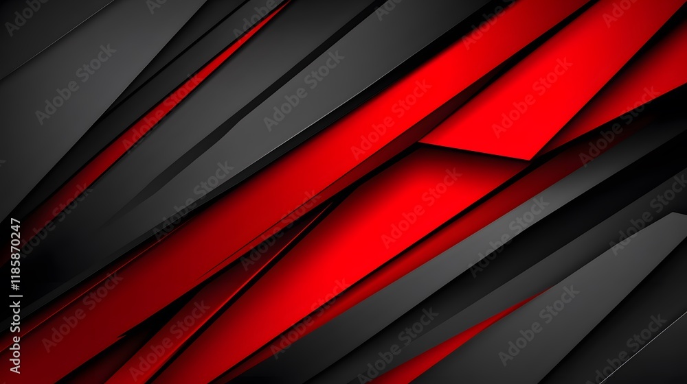 Fototapeta premium Abstract Red and Black Diagonal Stripes Background