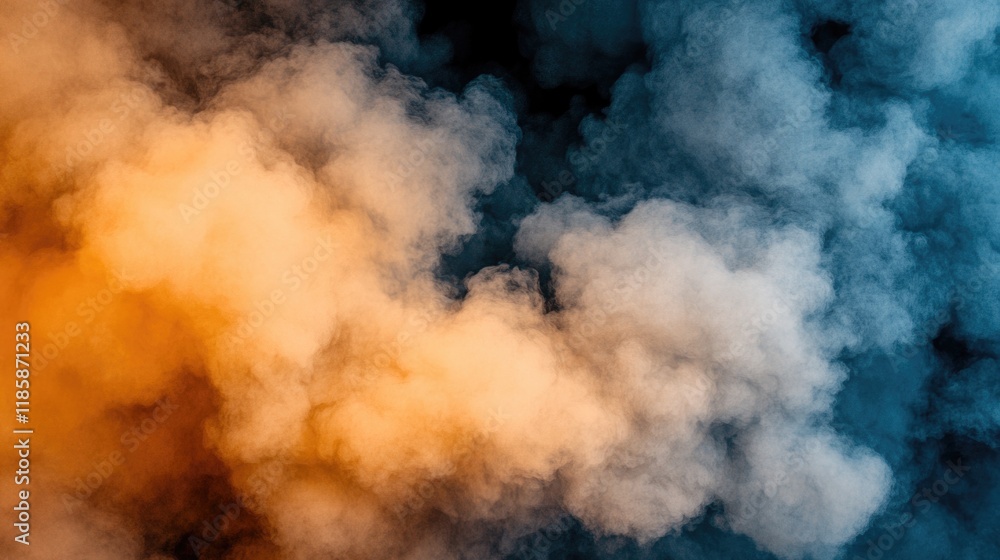 Abstract colorful smoke clouds in gradient hues