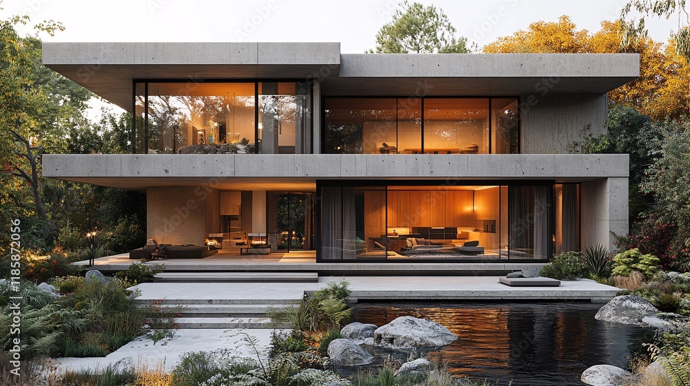 Modern Minimalist House with Nature Surroundings Modern Minimalist House with Nature Surroundings