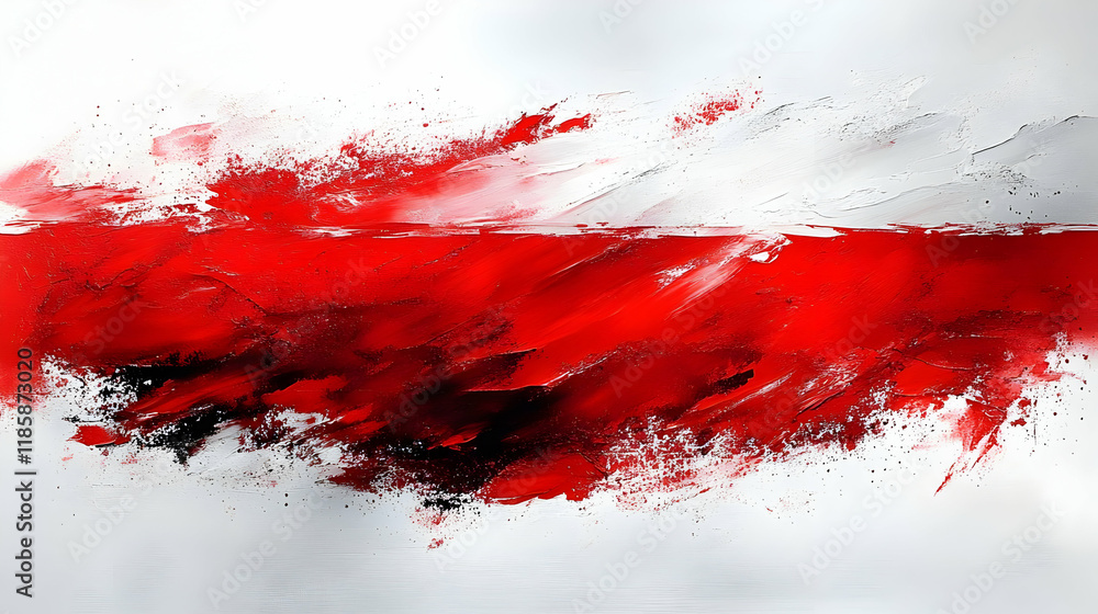 Red and White Abstract Painting Creates Dynamic Visual Art Beautifully Red and White Abstract Painting Creates Dynamic Visual Art Beautifully