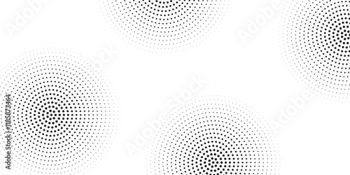 Set of halftone dots gradient pattern texture isolated on white background. Straight dotted spots using halftone circle dot raster texture. Vector blot half tone collection.