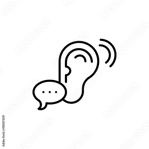 Active listening icon simple vector symbol