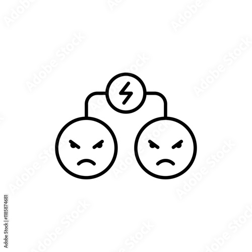 Angry people conflicts icon simple vector symbol