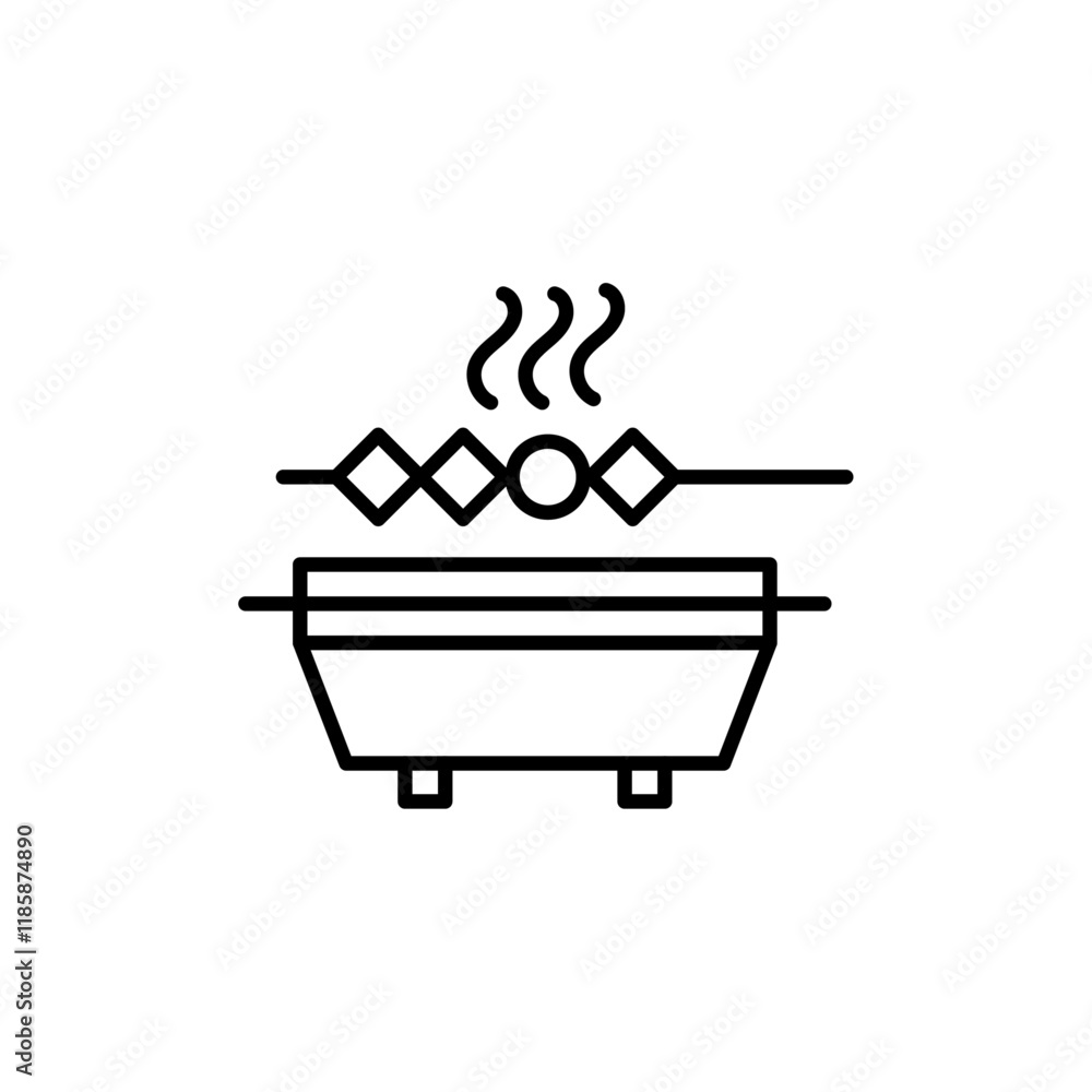 BBQ icon simple vector symbol BBQ icon simple vector symbol